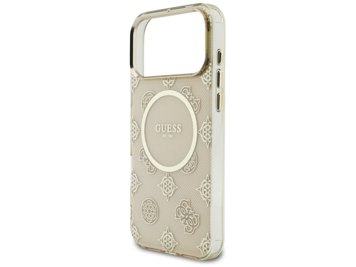 Guess IML Peony Dot MagSafe Case for iPhone 17 Pro Max - Beige