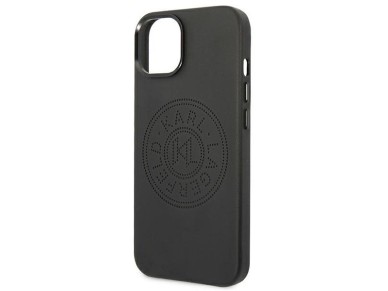 Funda de piel perforada con logo de Karl Lagerfeld para iPhone 14 Plus - Negra Funda de piel perforada con logo de Karl Lagerfeld para iPhone 14 Plus - Negra