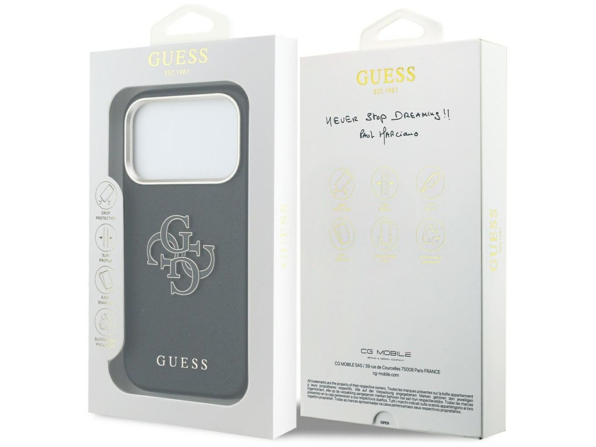 Guess FW Resin Logo Case for iPhone 17 Pro Max - Black