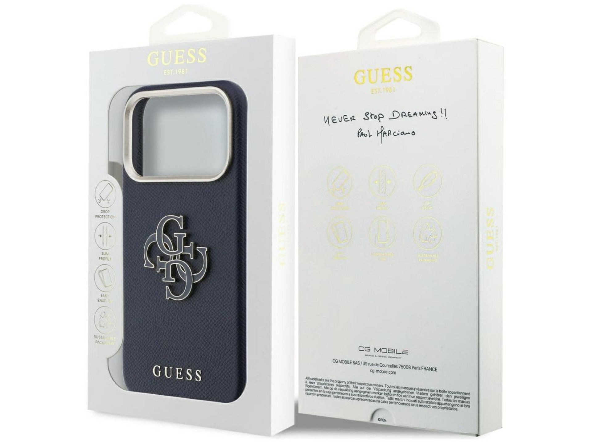 Funda Guess FW Resin Logo para iPhone 17 Pro Max - Azul
