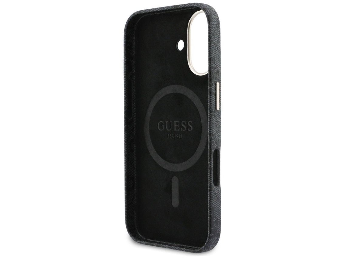 Capa Guess 4G Script MagSafe para iPhone 17 - preta
