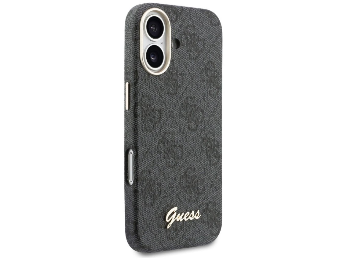 Capa Guess 4G Script MagSafe para iPhone 17 - preta