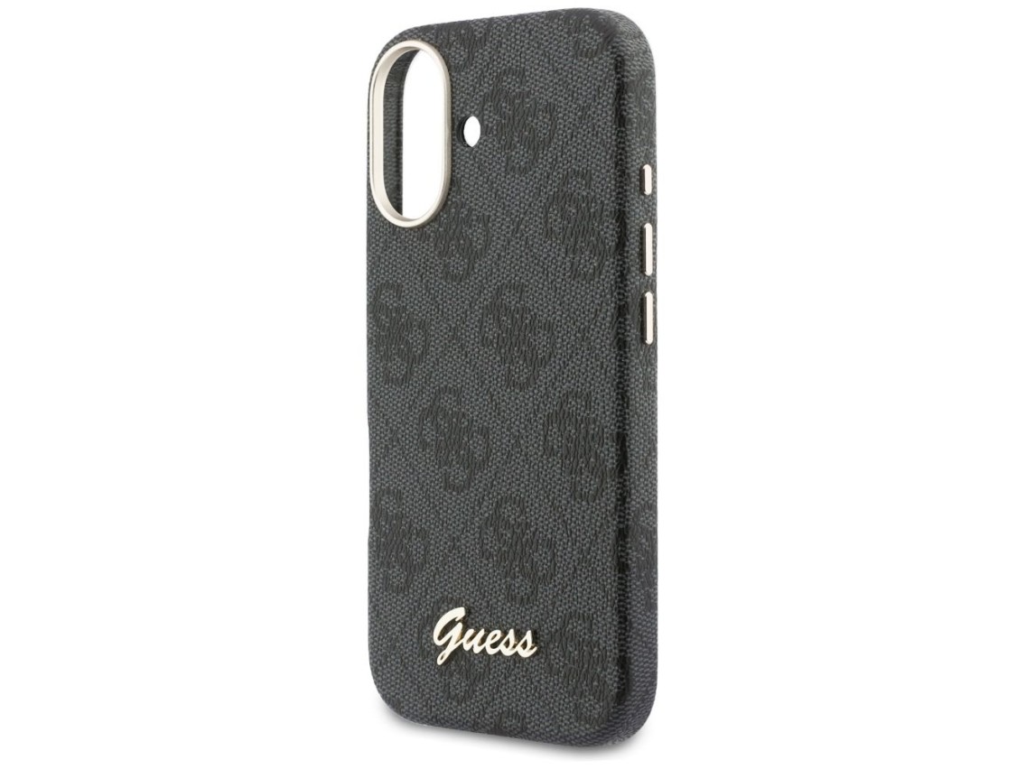 Capa Guess 4G Script MagSafe para iPhone 17 - preta