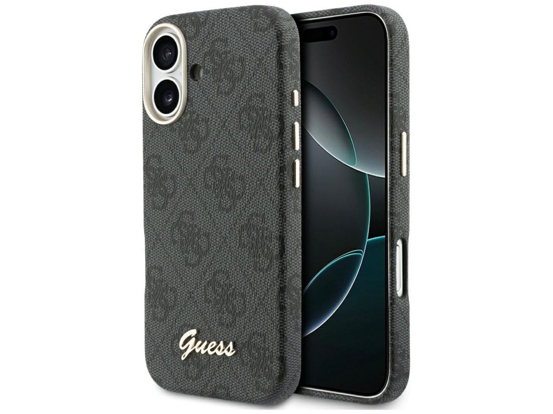Capa Guess 4G Script MagSafe para iPhone 17 - preta
