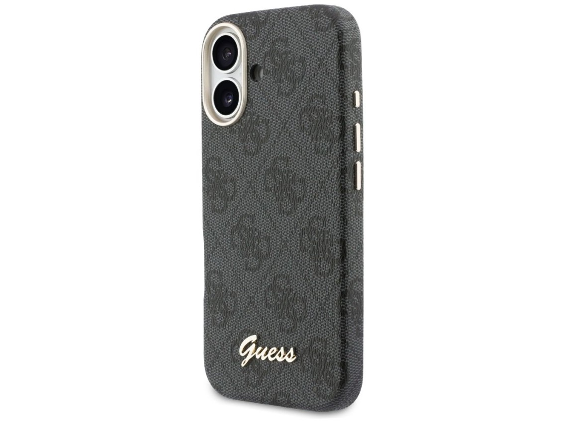 Capa Guess 4G Script MagSafe para iPhone 17 - preta