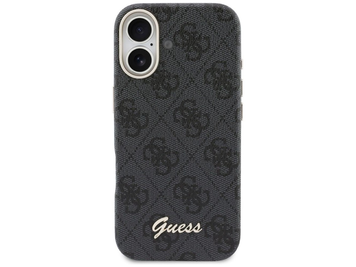 Capa Guess 4G Script MagSafe para iPhone 17 - preta