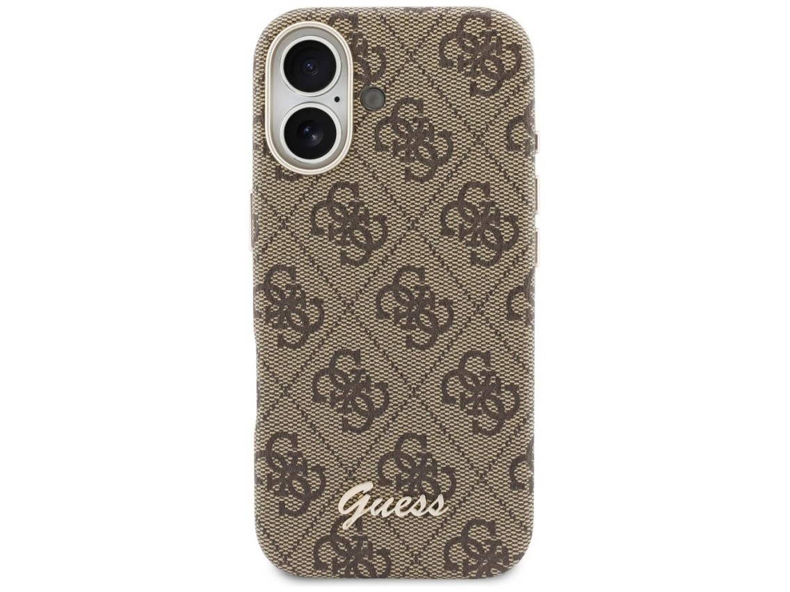 Capa Guess 4G Script MagSafe para iPhone 17 - Marrom