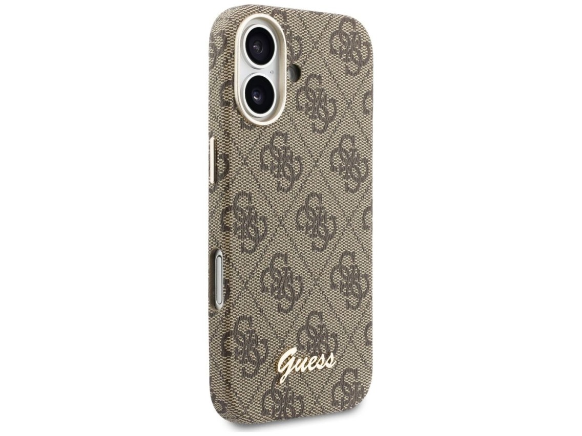 Capa Guess 4G Script MagSafe para iPhone 17 - Marrom