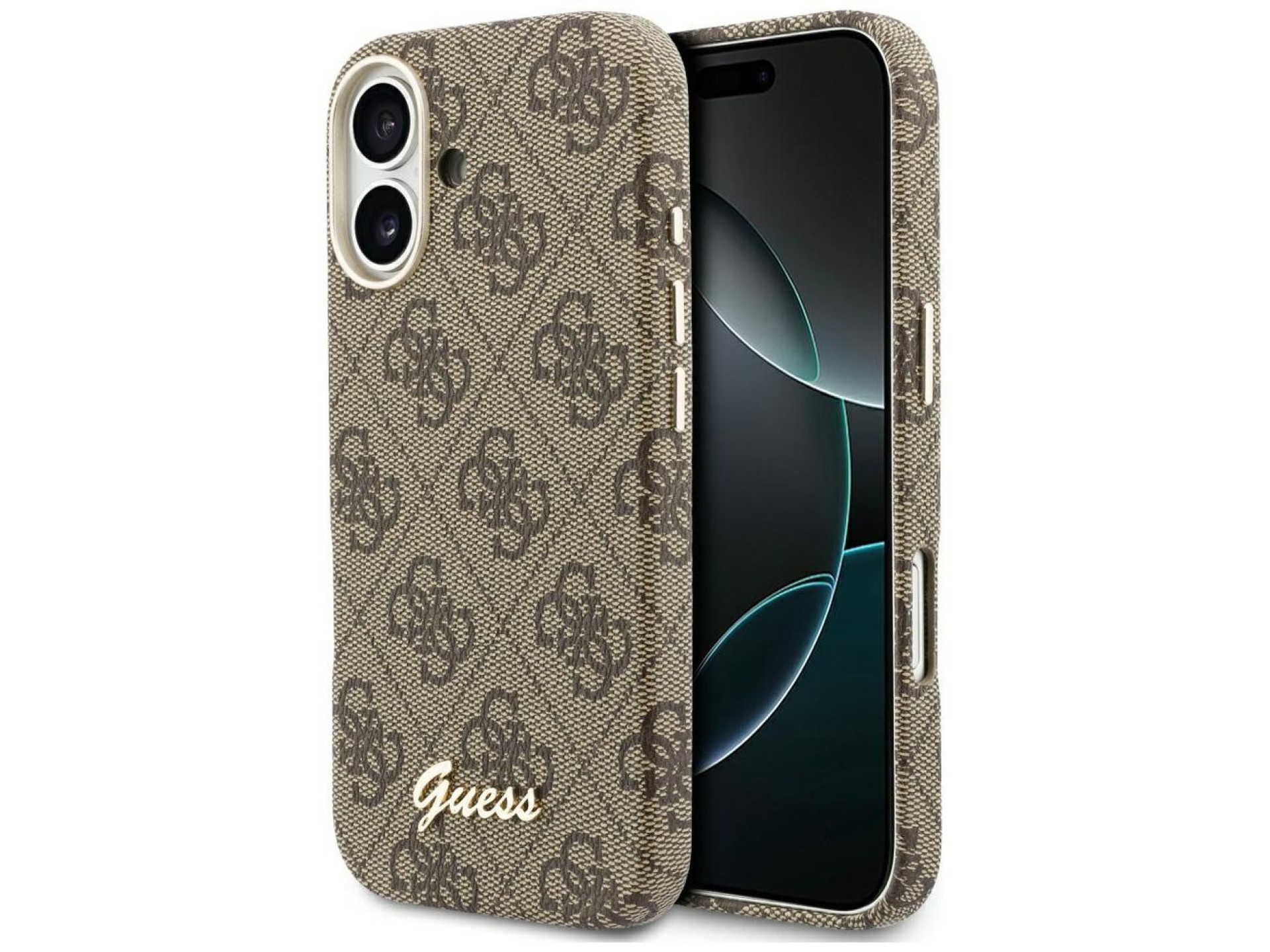 Capa Guess 4G Script MagSafe para iPhone 17 - Marrom