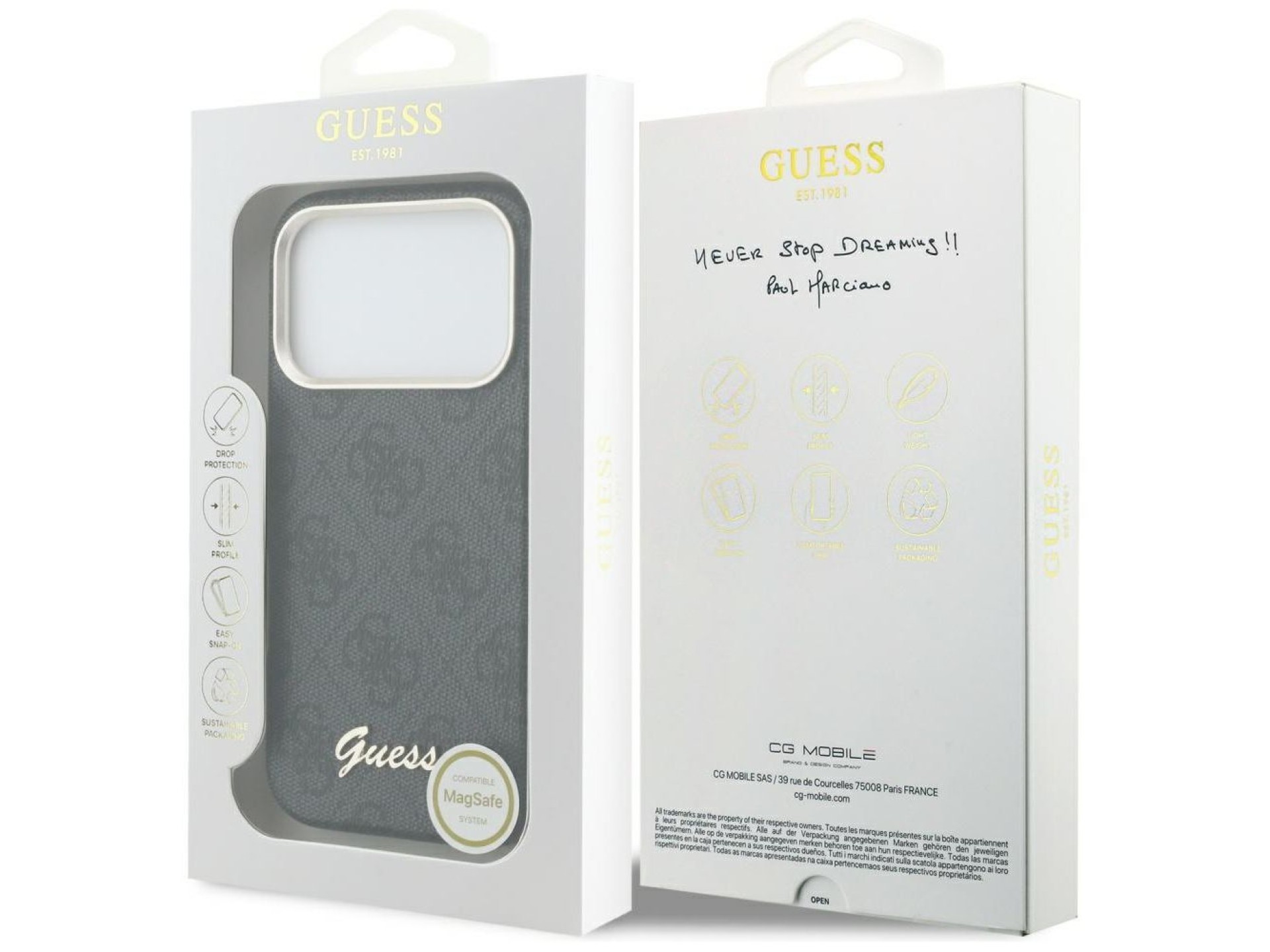 Guess 4G Script MagSafe case for iPhone 17 Pro Max - black