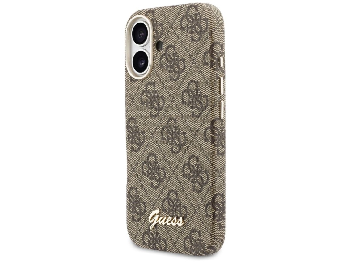 Capa Guess 4G Script MagSafe para iPhone 17 - Marrom