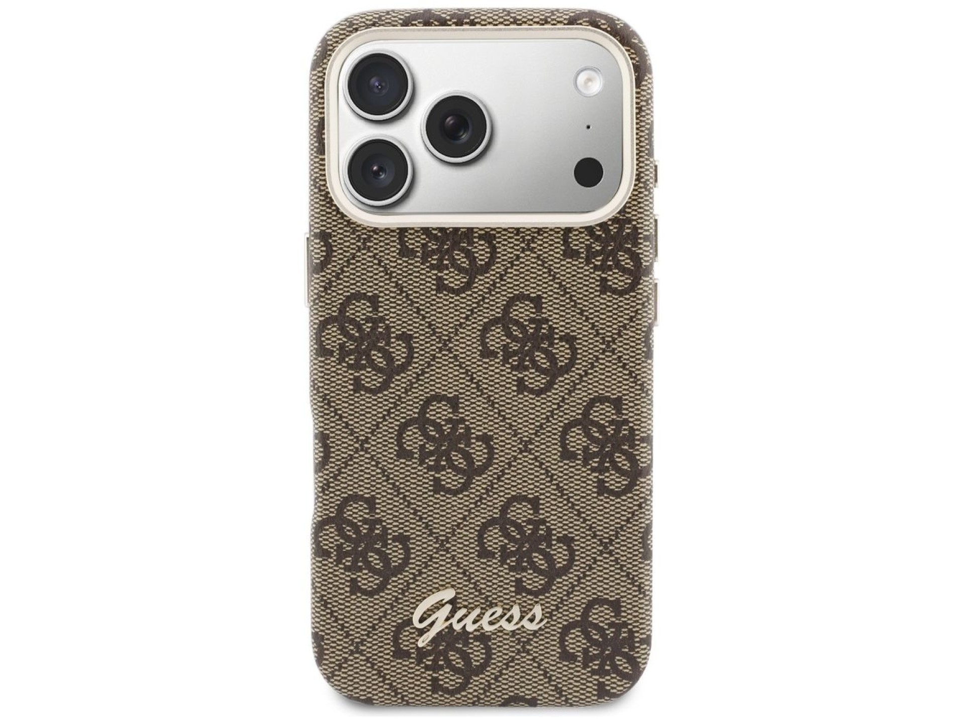 Funda Guess 4G Script MagSafe para iPhone 17 Pro Max - Marrón