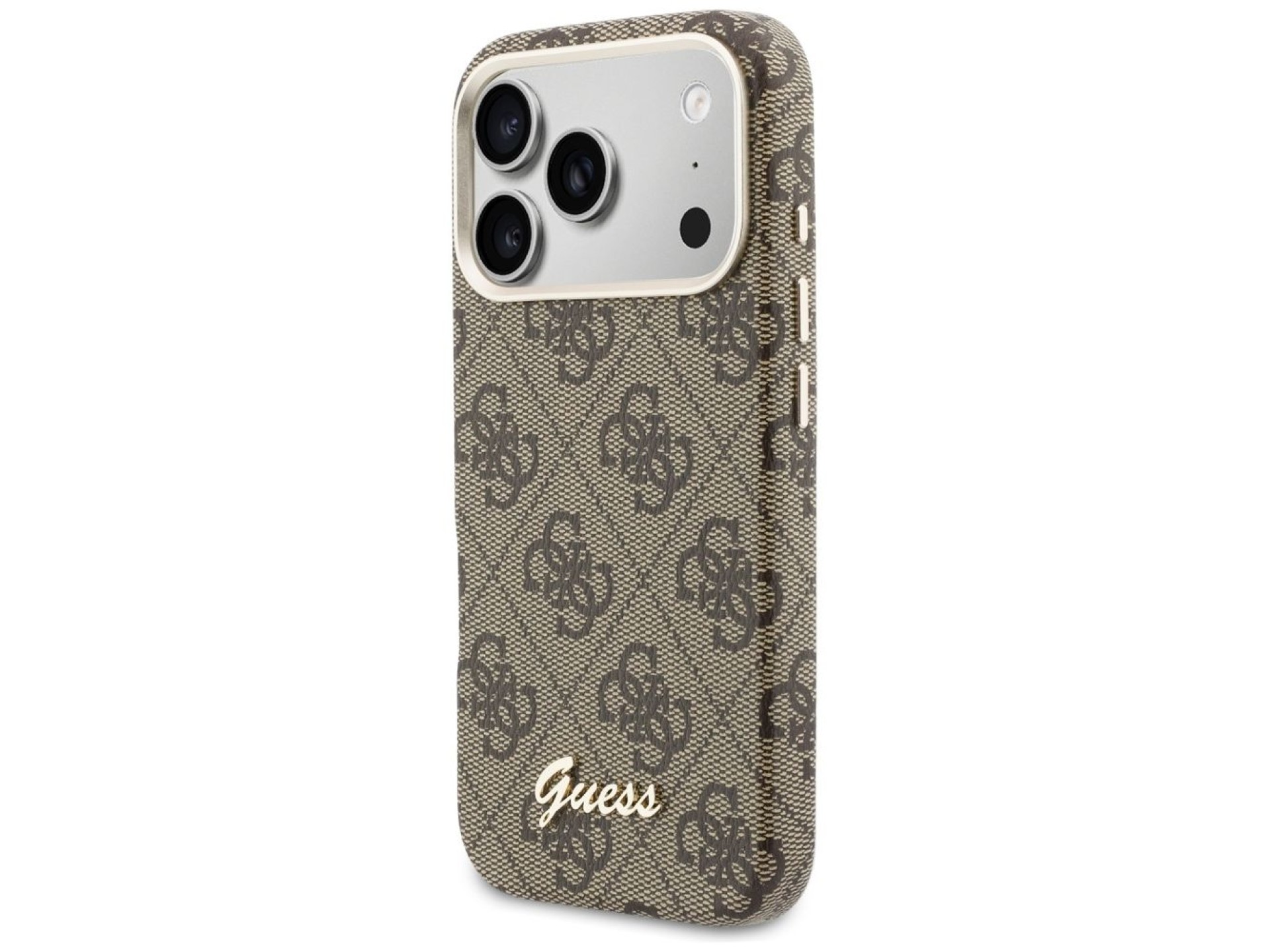 Funda Guess 4G Script MagSafe para iPhone 17 Pro Max - Marrón