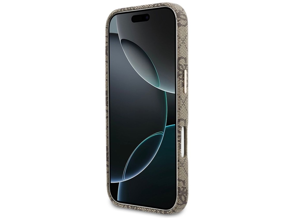 Funda Guess 4G Script MagSafe para iPhone 17 Pro Max - Marrón