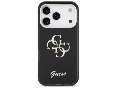 Guess IML 4G Script Metal case for iPhone 17 Pro - black