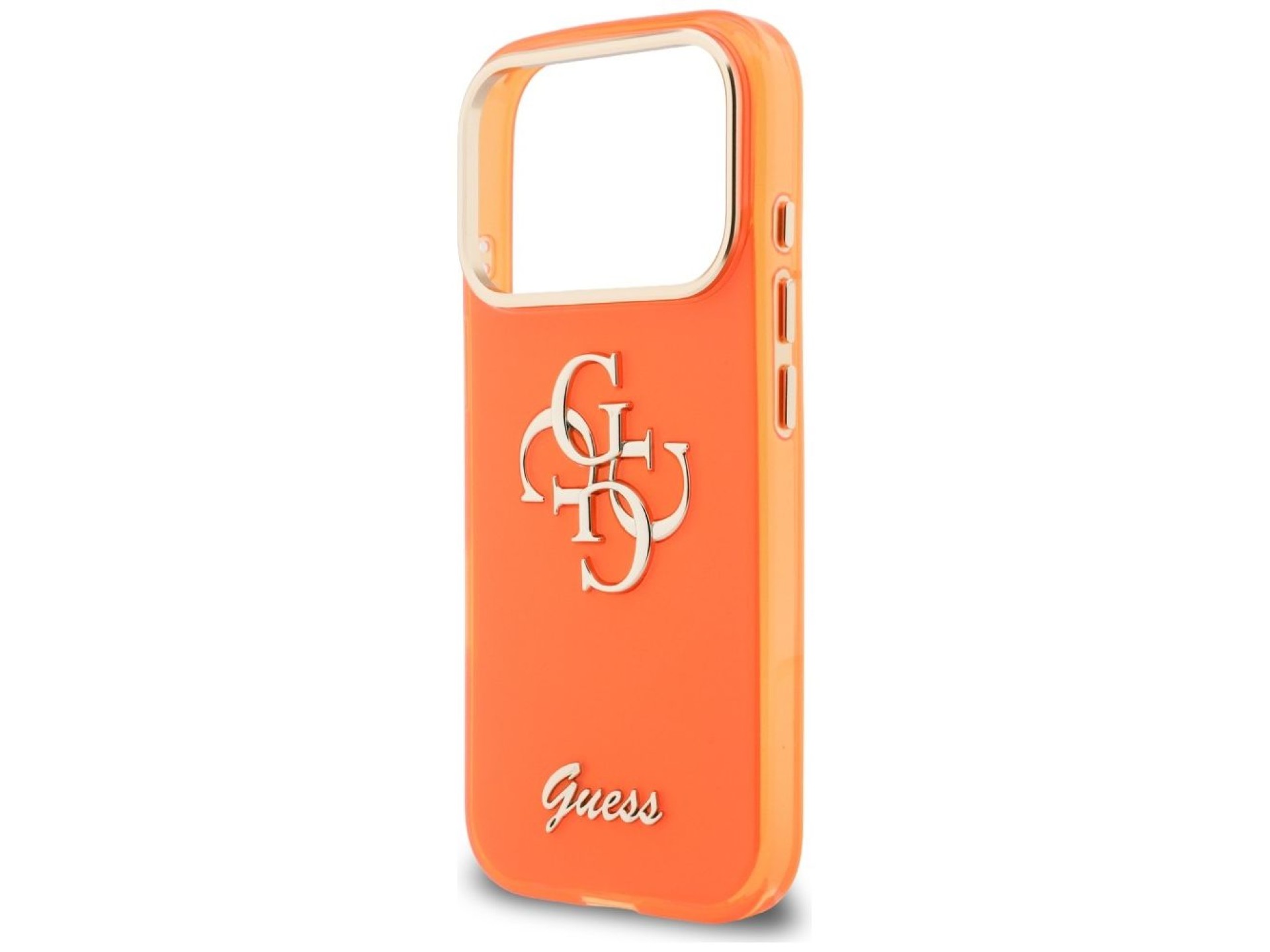 Guess IML 4G Script Metal Case for iPhone 17 Pro - Orange