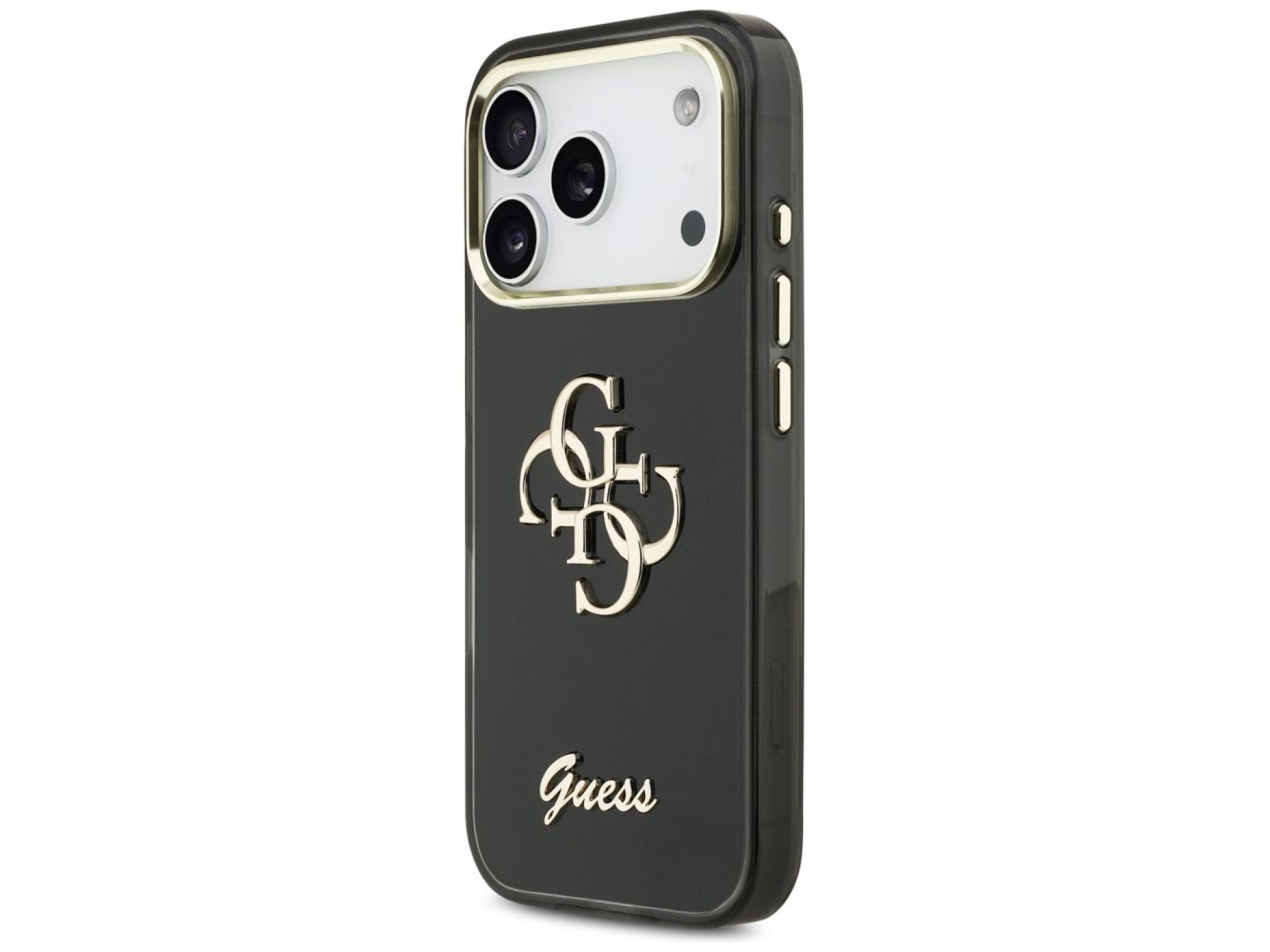 Funda metálica Guess IML 4G Script para iPhone 17 Pro - negra