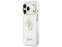 Capa met�lica Guess IML 4G Script para iPhone 17 Pro - Branca