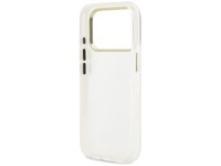 Capa met�lica Guess IML 4G Script para iPhone 17 Pro - Branca