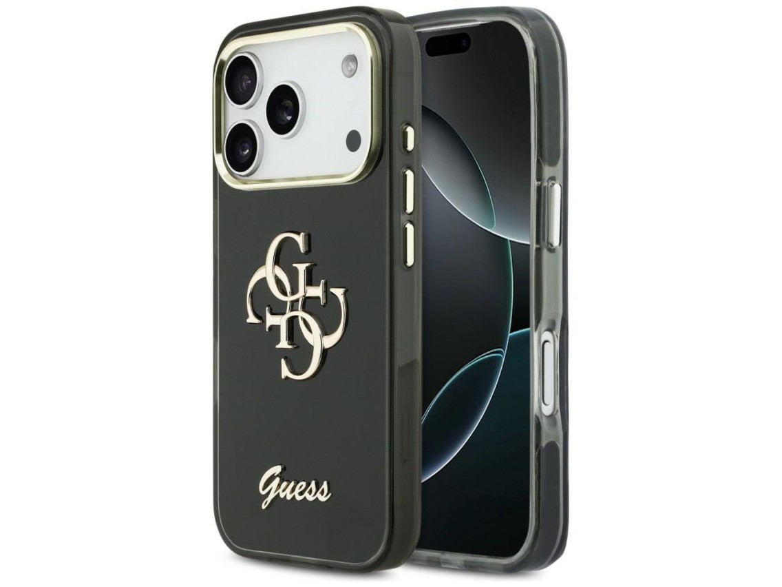 Funda met�lica Guess IML 4G Script para iPhone 17 Pro - negra