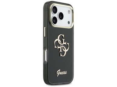 Capa metálica Guess IML 4G Script para iPhone 17 Pro - preta Capa metálica Guess IML 4G Script para iPhone 17 Pro - preta