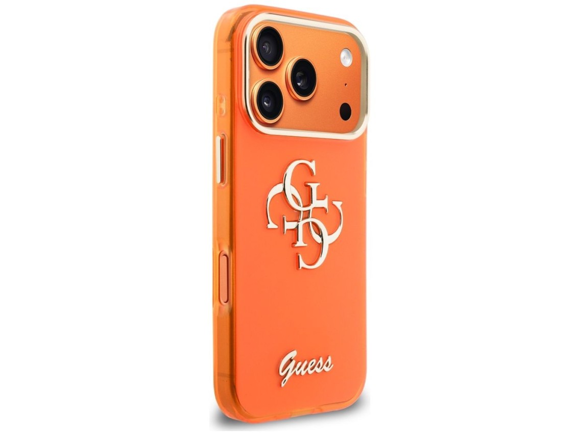 Guess IML 4G Script Metal Case for iPhone 17 Pro - Orange