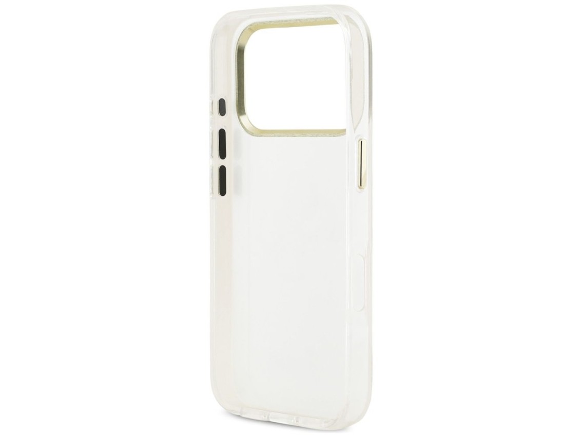 Capa met�lica Guess IML 4G Script para iPhone 17 Pro - Branca