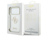 Capa met�lica Guess IML 4G Script para iPhone 17 Pro - Branca