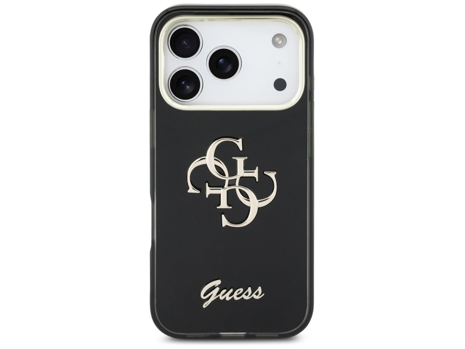 Funda metálica Guess IML 4G Script para iPhone 17 Pro - negra