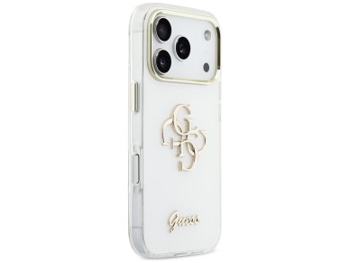 Guess IML 4G Script Metal Case for iPhone 17 Pro - White