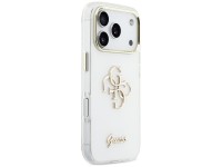 Capa met�lica Guess IML 4G Script para iPhone 17 Pro - Branca