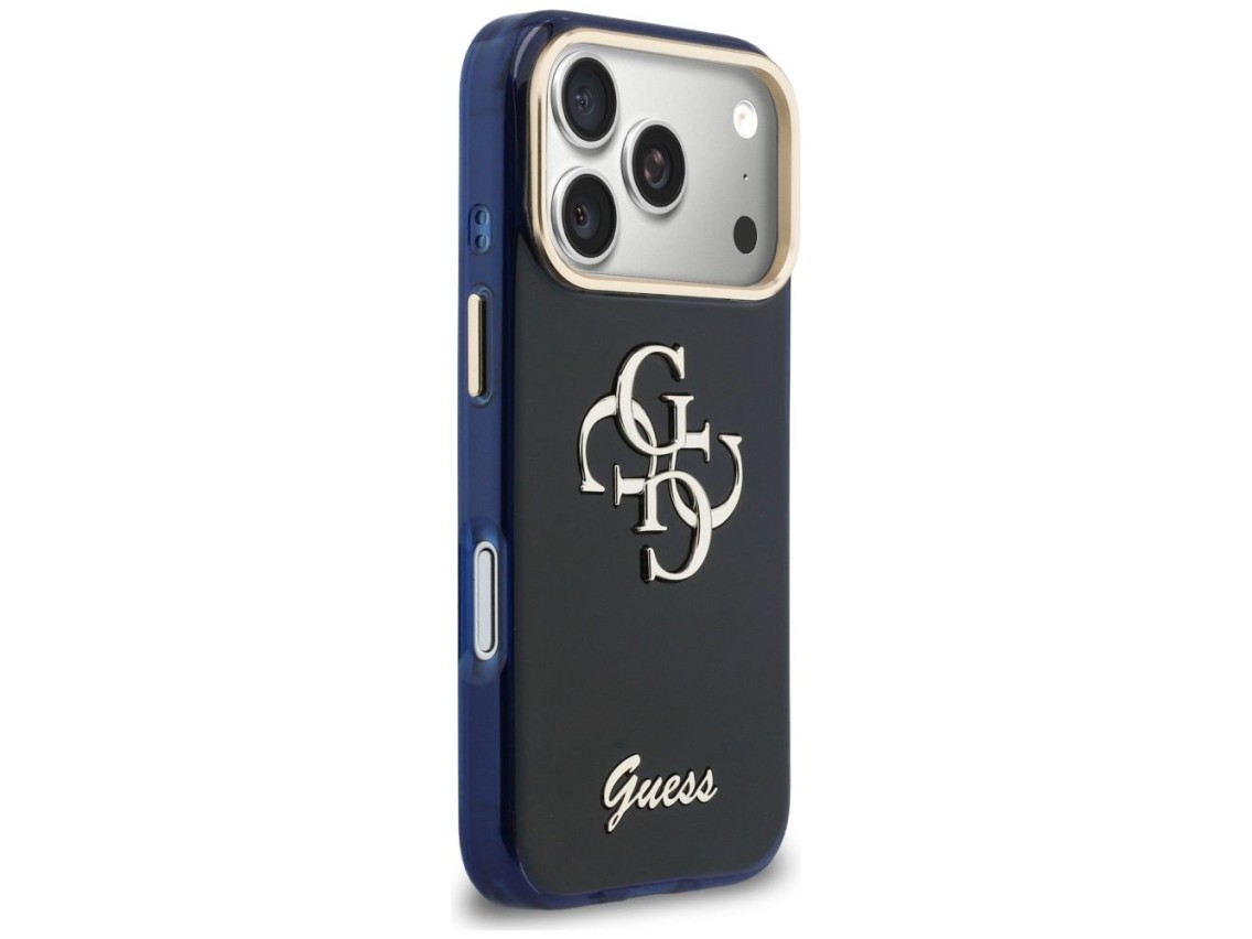 Guess IML 4G Script Metal case for iPhone 17 Pro Max - blue
