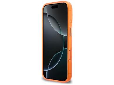 Capa metálica Guess IML 4G Script para iPhone 17 Pro Max - Laranja Capa metálica Guess IML 4G Script para iPhone 17 Pro Max - Laranja