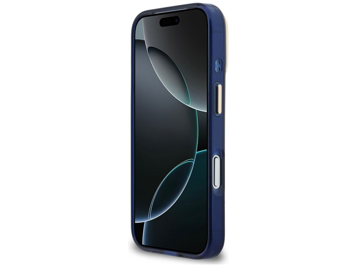 Guess IML 4G Script Metal case for iPhone 17 Pro Max - blue