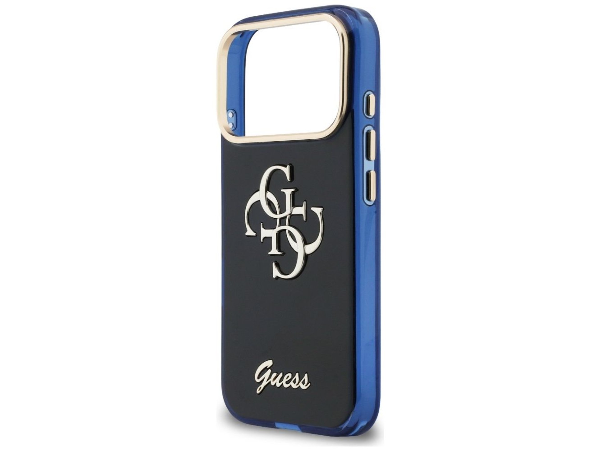 Funda metálica Guess IML 4G Script para iPhone 17 Pro - Azul