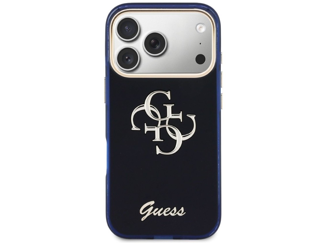 Guess IML 4G Script Metal case for iPhone 17 Pro Max - blue
