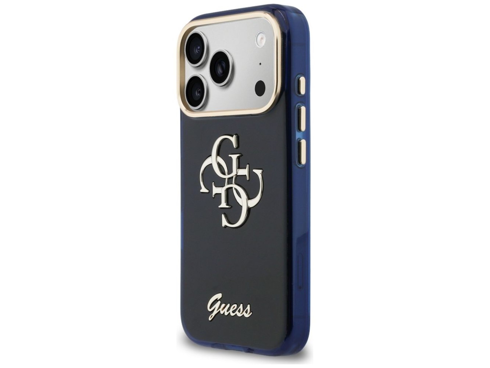 Funda metálica Guess IML 4G Script para iPhone 17 Pro - Azul