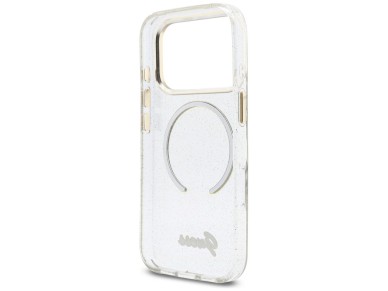 Capa Guess IML Glitters Script Strap MagSafe para iPhone 17 Pro - Transparente Capa Guess IML Glitters Script Strap MagSafe para iPhone 17 Pro - Transparente