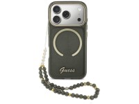 Capa Guess IML Glitters Script Strap MagSafe para iPhone 17 Pro - Preta