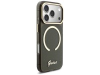 Funda Guess IML Glitters Script Strap MagSafe para iPhone 17 Pro - Negra