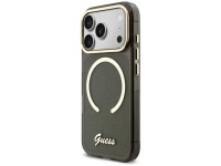Funda Guess IML Glitters Script Strap MagSafe para iPhone 17 Pro - Negra