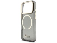 Funda Guess IML Glitters Script Strap MagSafe para iPhone 17 Pro - Negra