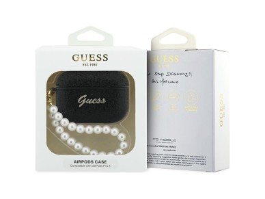 Guess Glitter Pearl Strap Case for AirPods Pro 3 - Black Guess Glitter Pearl Strap Case for AirPods Pro 3 - Black