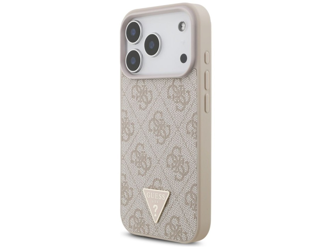Capa Guess 4G com alça e logo triangular MagSafe para iPhone 17 Pro - Rosa