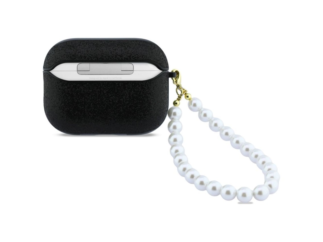 Guess Glitter Pearl Strap Case for AirPods Pro 3 - Black