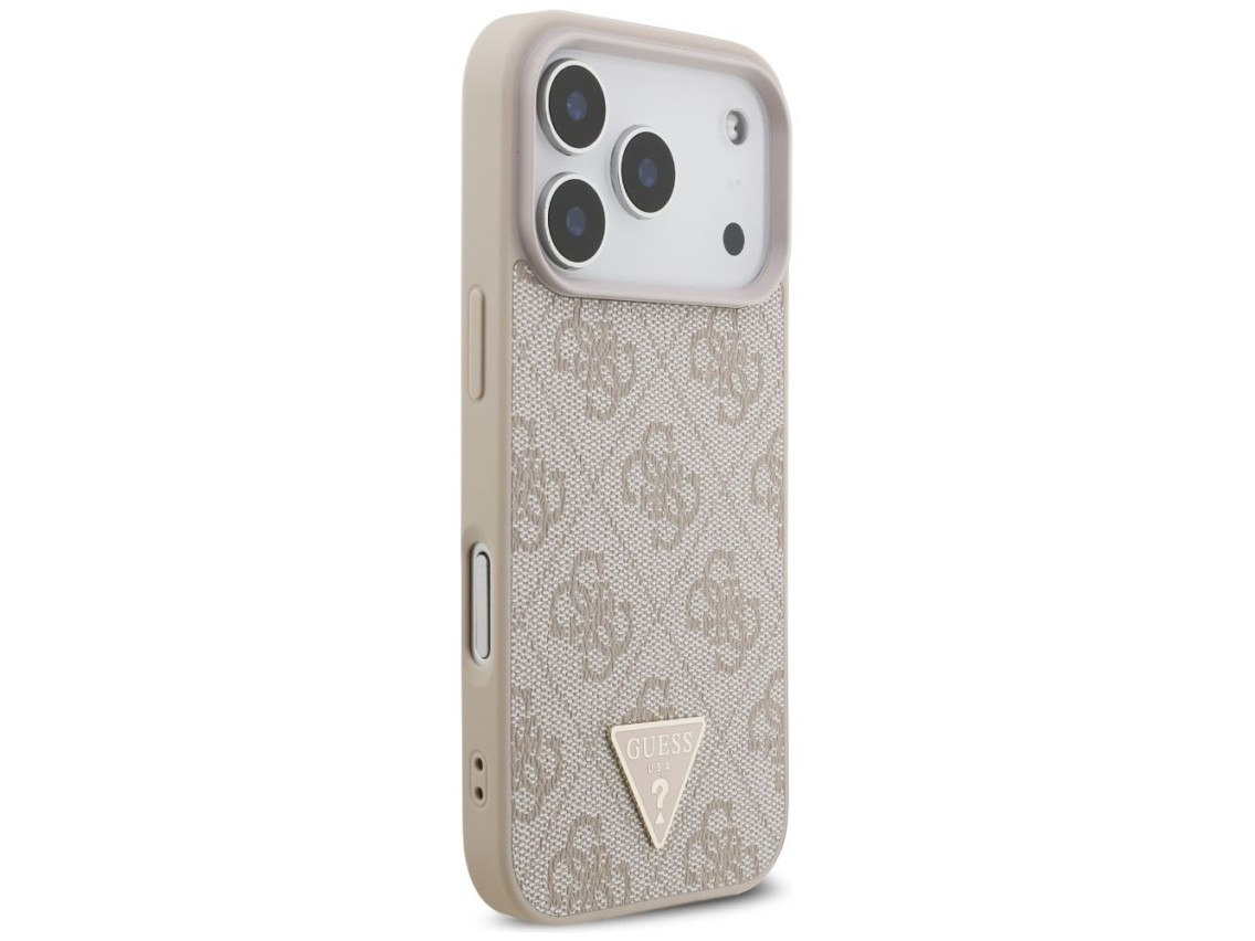 Capa Guess 4G com alça e logo triangular MagSafe para iPhone 17 Pro - Rosa