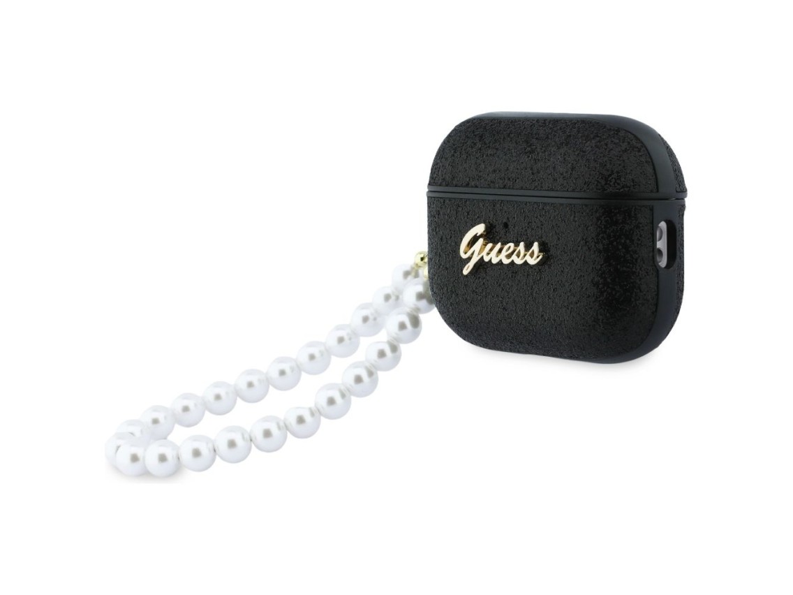 Guess Glitter Pearl Strap Case for AirPods Pro 3 - Black