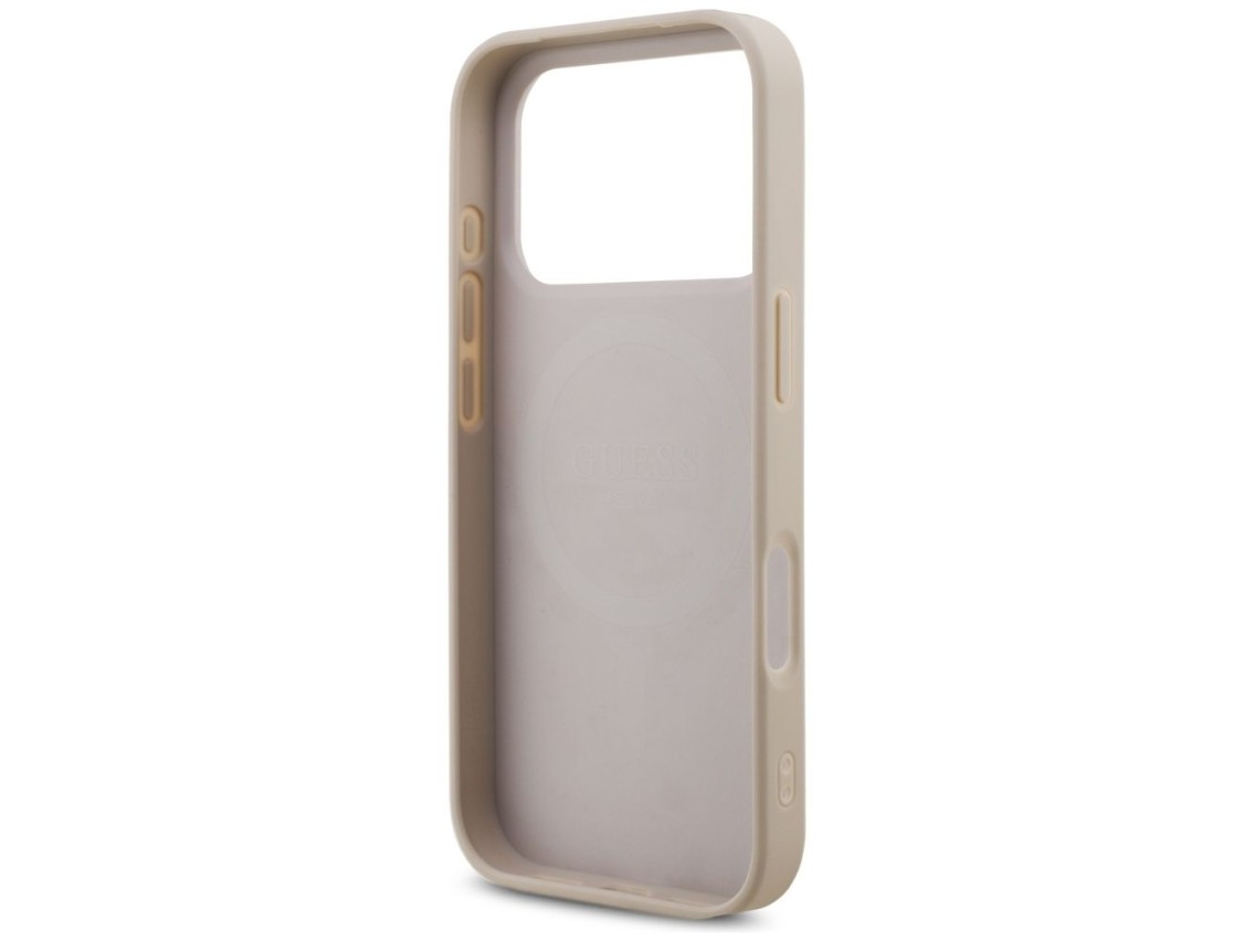 Capa Guess 4G com alça e logo triangular MagSafe para iPhone 17 Pro - Rosa