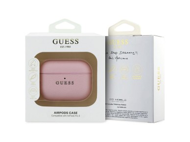 Funda Guess Grained Classic Logo para AirPods Pro 3 - Rosa
