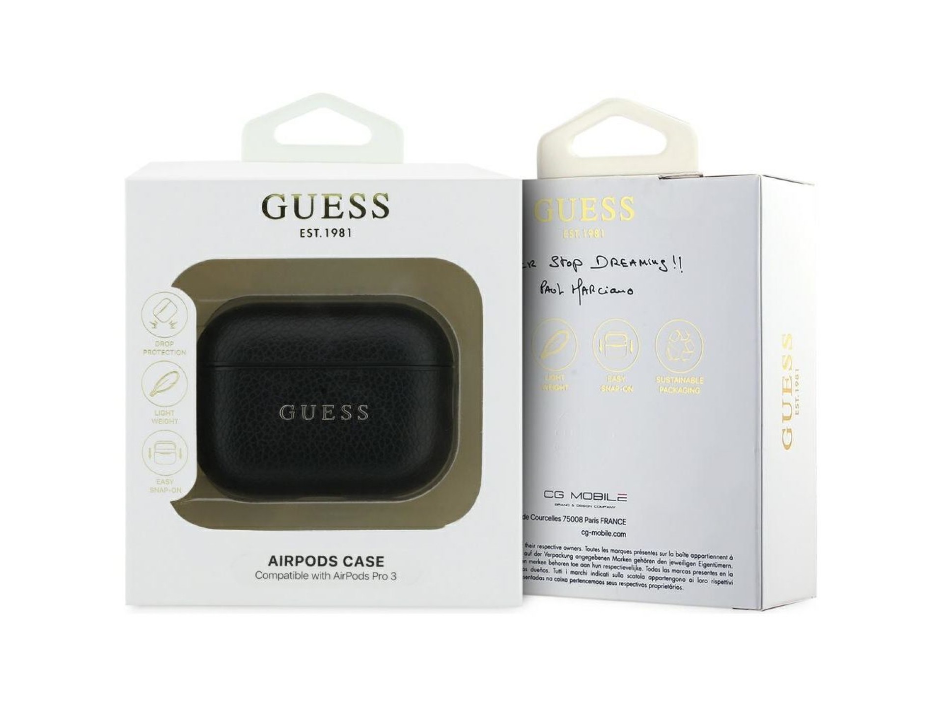 Guess Grained Classic Logo case for AirPods Pro 3 - black